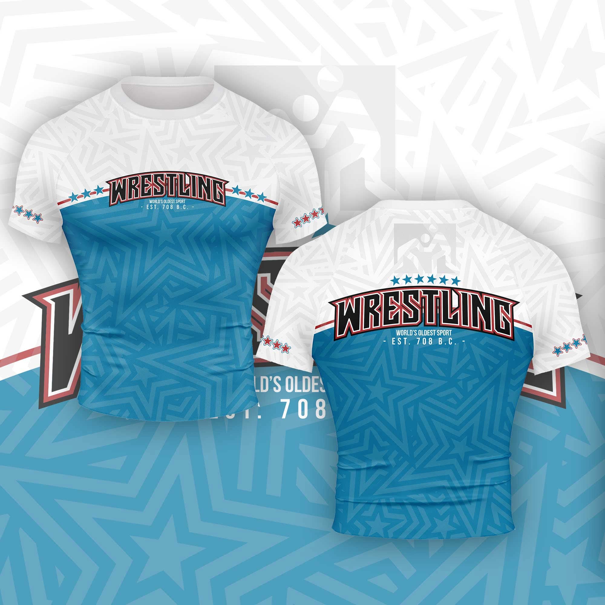 Rash Guard S/S WRESTLING UNIVERSITY BLUE